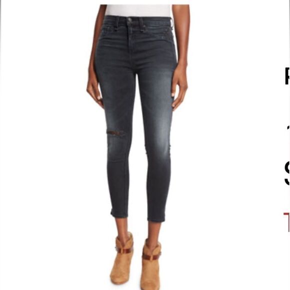 rag & bone Jean 10 Inch‎ Capri Super Skinny in Steele Size 27 - Picture 1 of 16